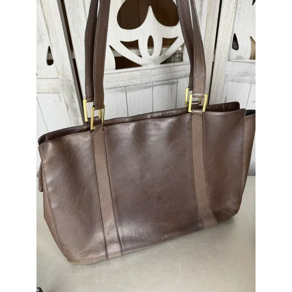 Vintage 90s Coach Brown Mahogany Bridle Leather Tote Double Handle Handbag